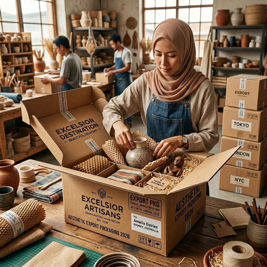 Kemasan Ekspor Handcraft & Home Decor, Aman Sampai Tujuan, Tetap Estetik di Mata Buyer 2026